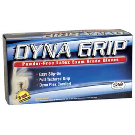 Sas Safety Dyna Grip, Latex Disposable Gloves, Latex, XL, 100 PK SAS-650-1004